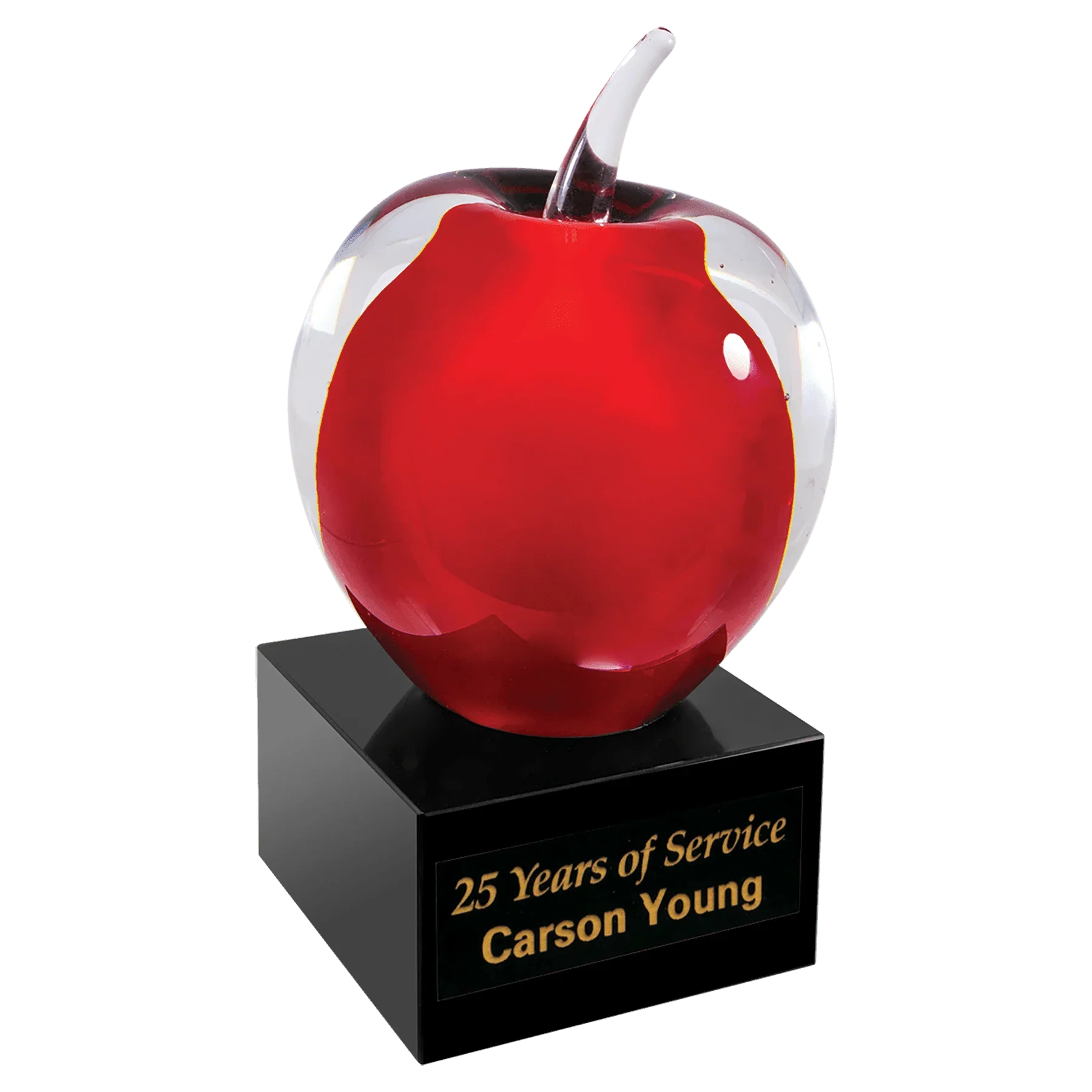 Glass Apple with Black Base