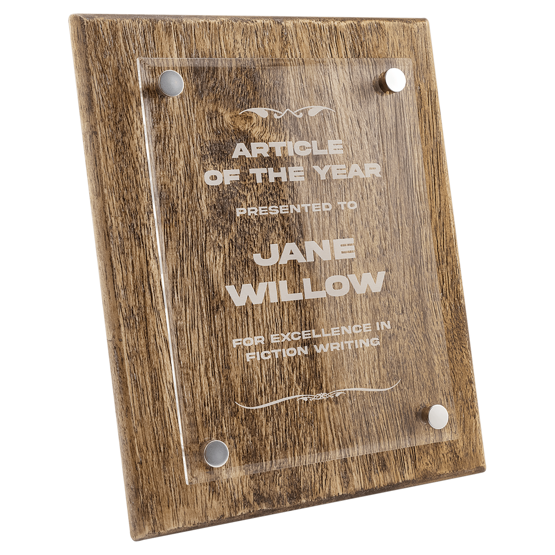 Barnwood Floating Acrylic Plaque