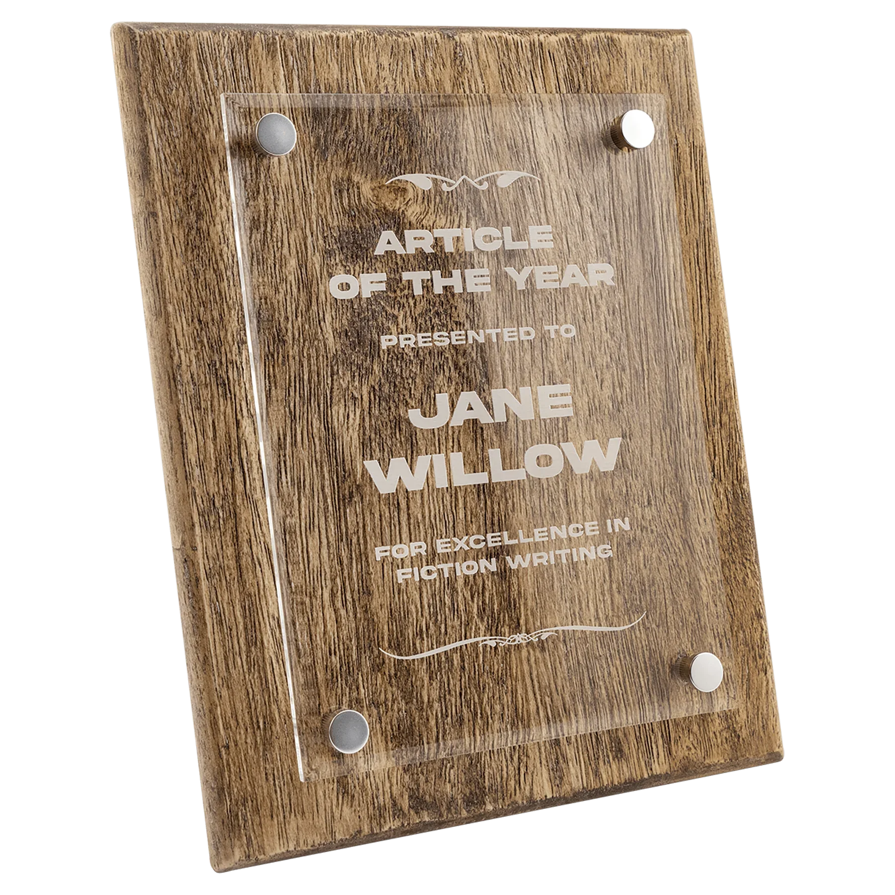 Barnwood Floating Acrylic Plaque