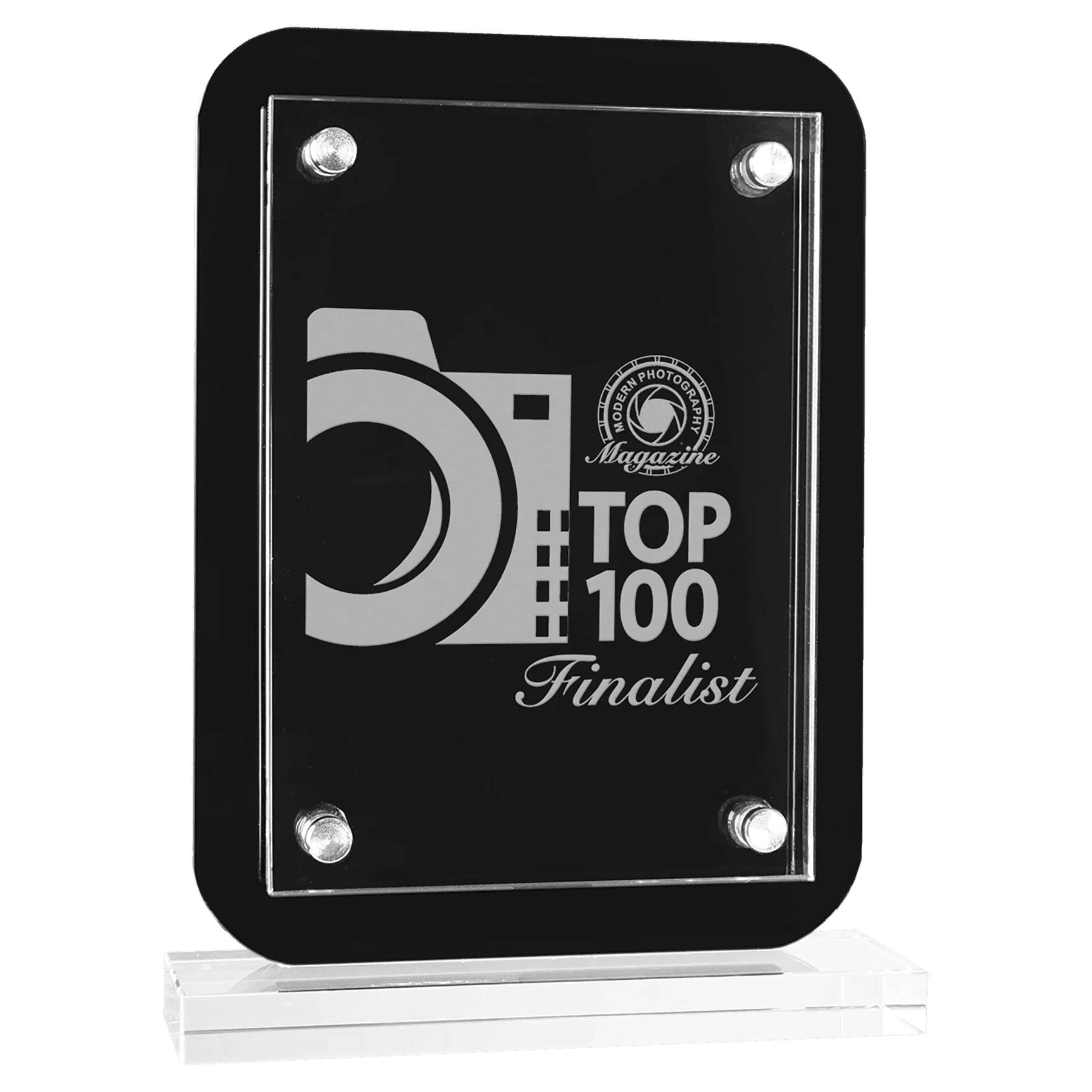 Premier Floating Glass Standup Plaque