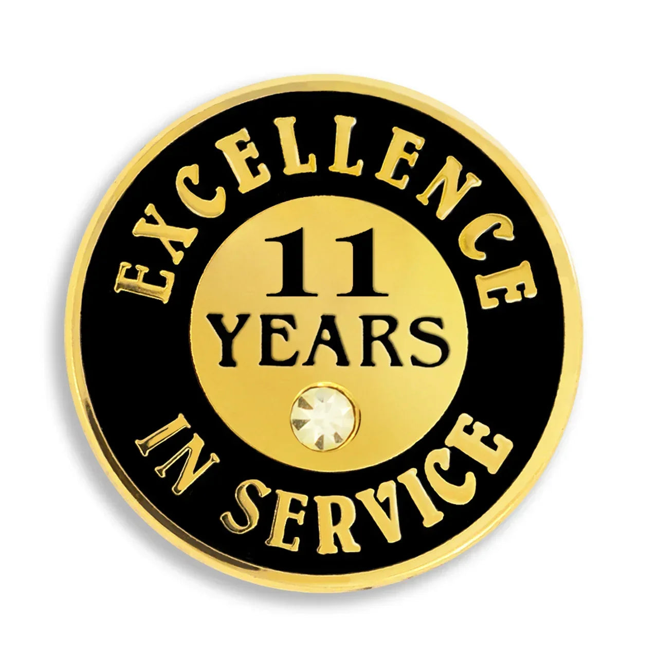 11 Years of Service Pin with Stone - awardshere.com