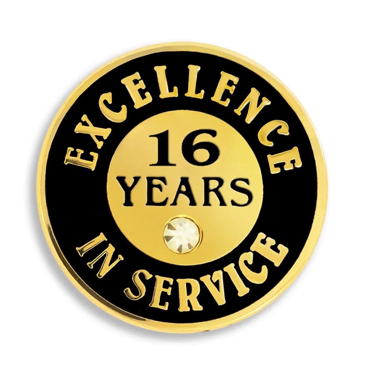 16 Years of Service Pin with Stone - awardshere.com