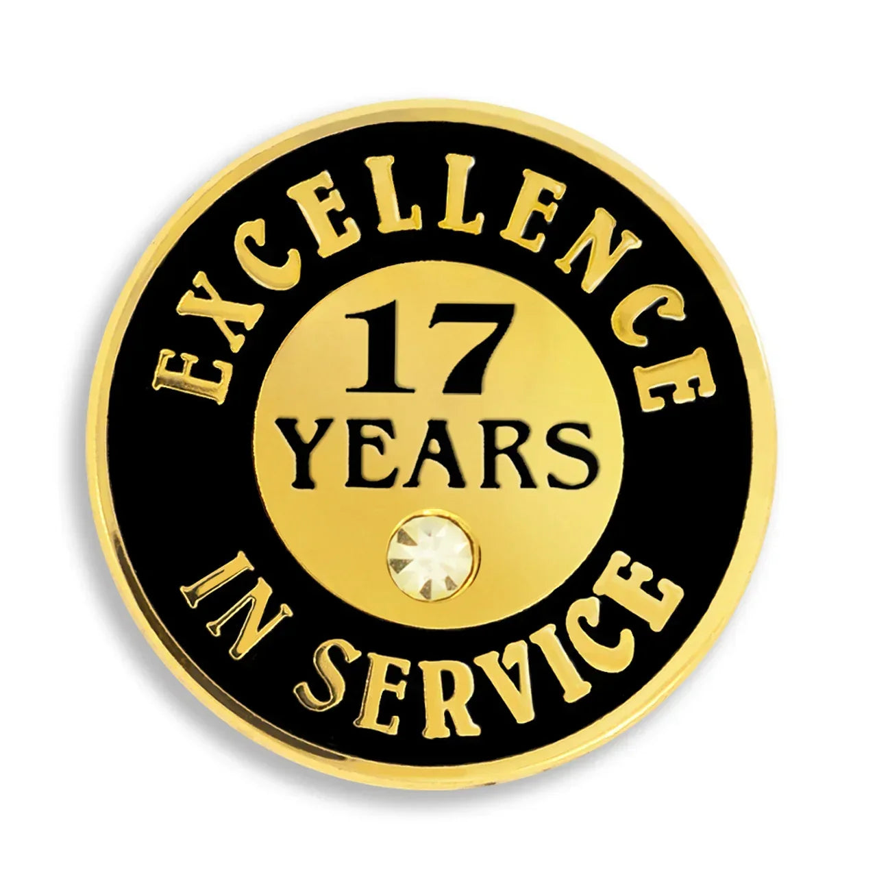 17 Years of Service Pin with Stone - awardshere.com