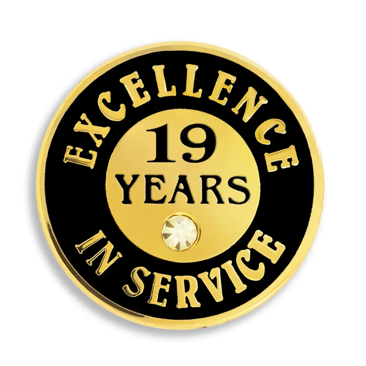 19 Years of Service Pin with Stone - awardshere.com