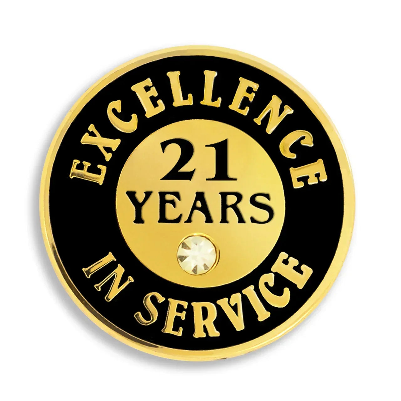 21 Years of Service Pin with Stone - awardshere.com