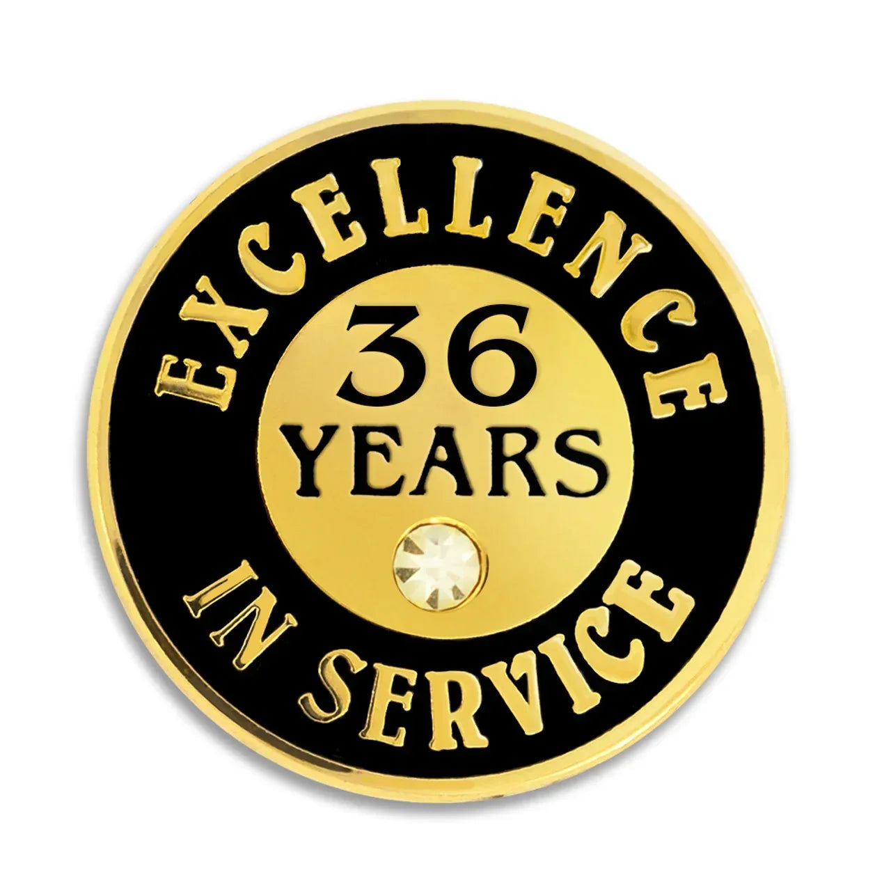 36 Years of Service Pin with Stone - awardshere.com