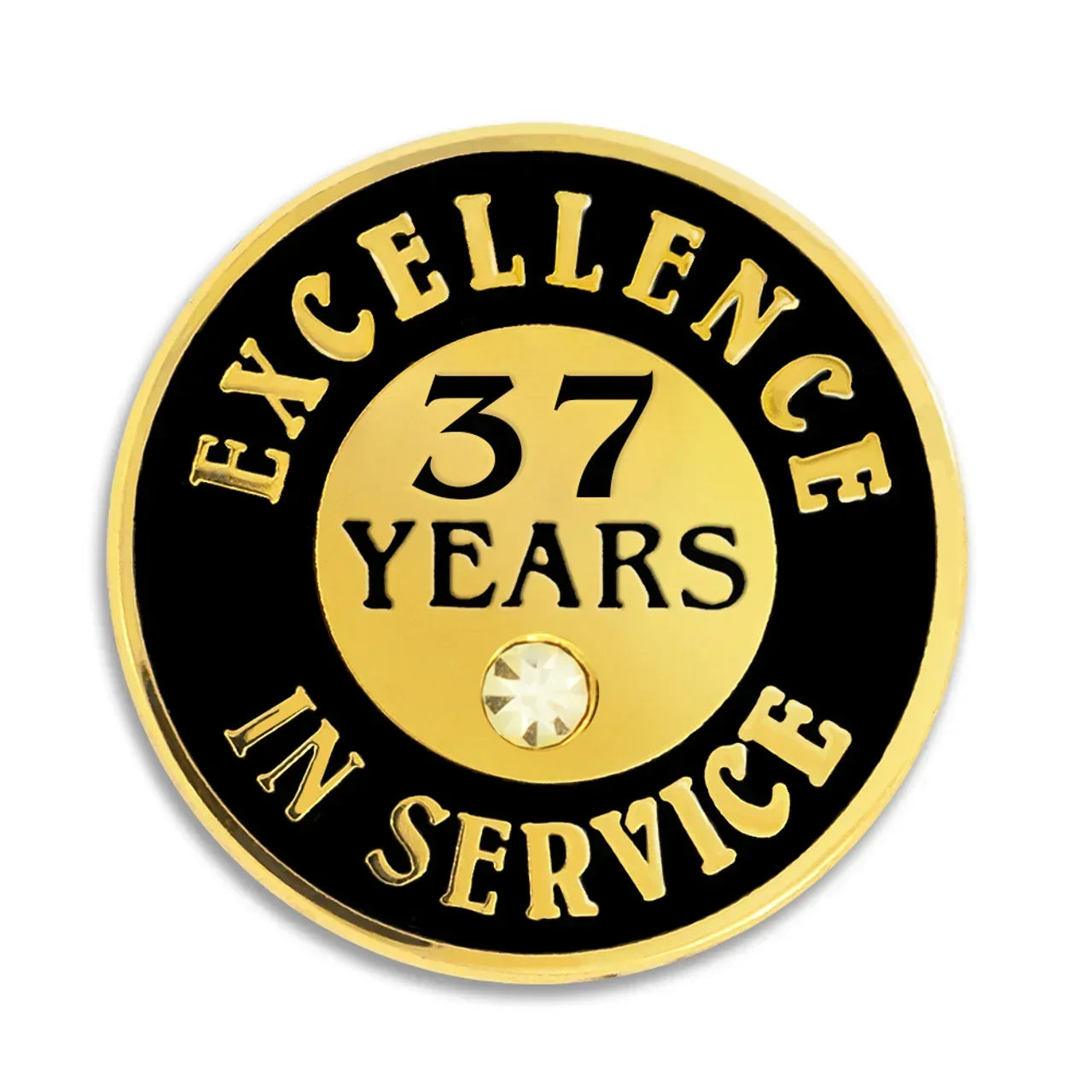 37 Years of Service Pin with Stone - awardshere.com