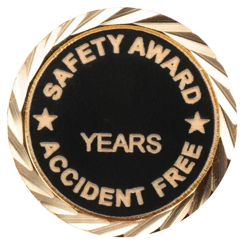 Safety Award Pin, Accident Free Pin with your choice of years