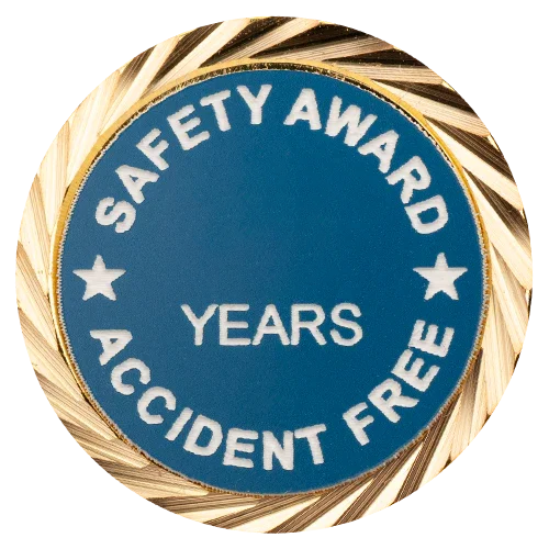 Safety Award Pin, Accident Free Pin with your choice of years