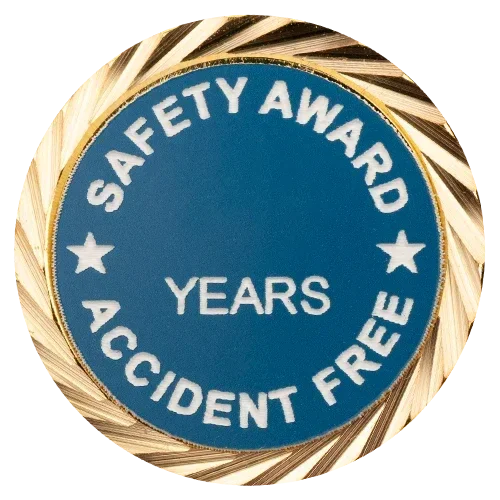 Safety Award Pin, Accident Free Pin with your choice of years