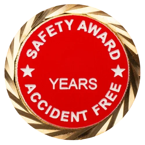 Safety Award Pin, Accident Free Pin with your choice of years
