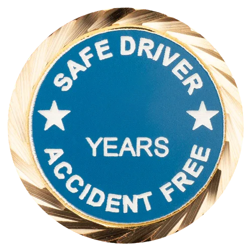 Safe Driver Pin / Accident Free Pin with your choice of years