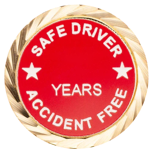 Safe Driver Pin / Accident Free Pin with your choice of years