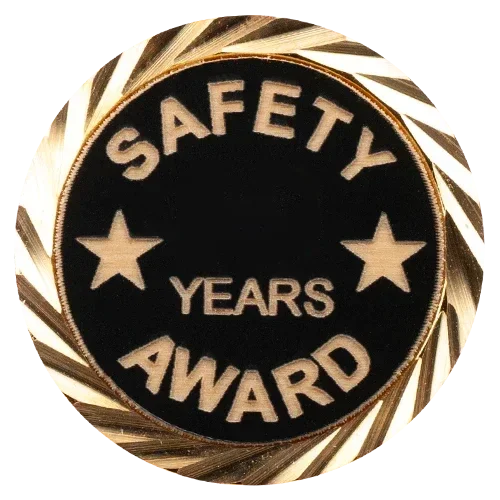 Safety Award Pin, with your choice of years