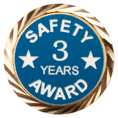 Safety Award Pin, with your choice of years