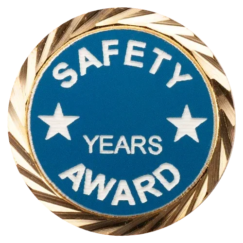Safety Award Pin, with your choice of years
