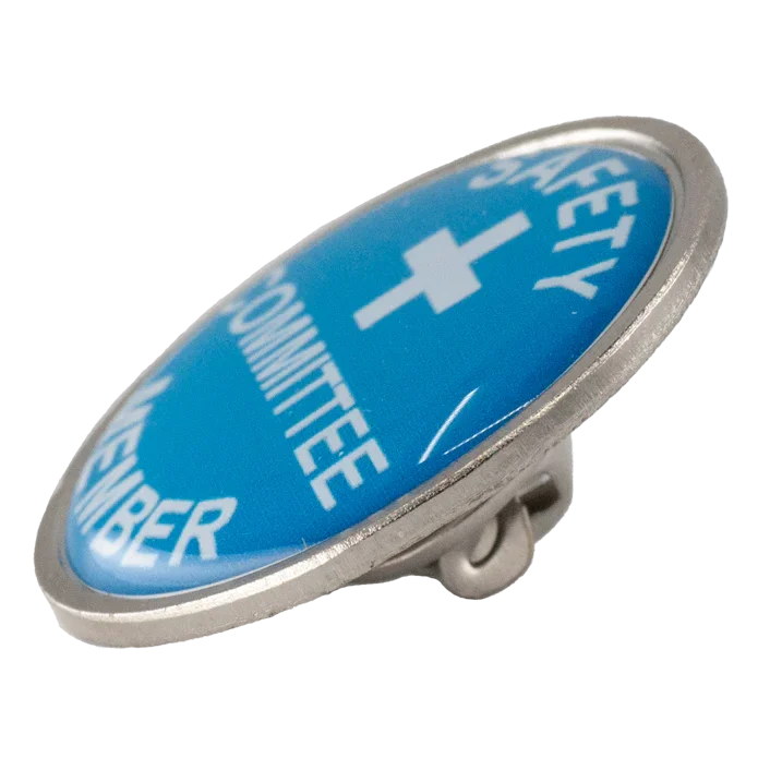 Safety Committee Member Pin - Silver/Blue - awardshere.com