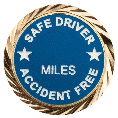 Safe Driver Pin / Accident Free Pin with your choice of miles