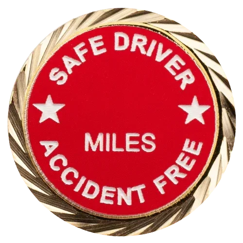 Safe Driver Pin / Accident Free Pin with your choice of miles