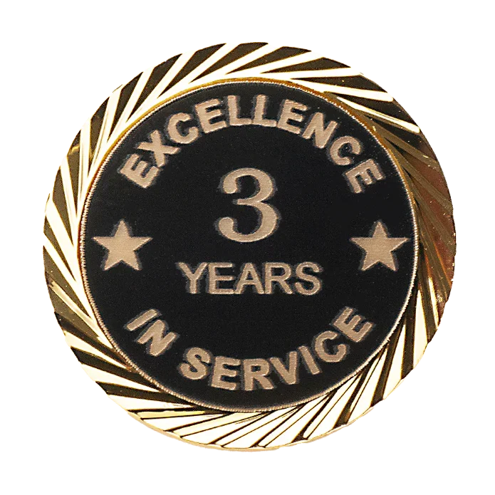 Excellence in Service Pin 1-60 years - awardshere.com