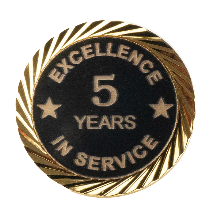 Excellence in Service Pin 1-60 years - awardshere.com