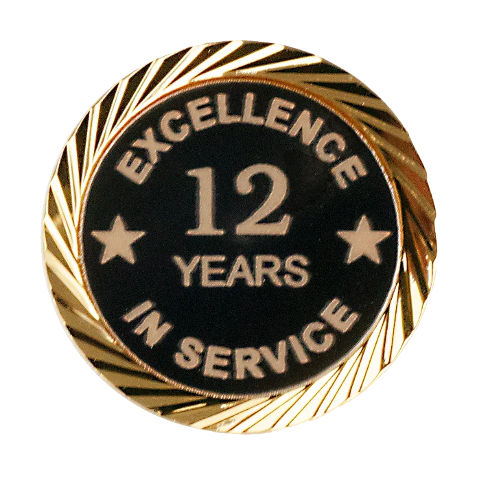 Excellence in Service Pin 1-60 years - awardshere.com