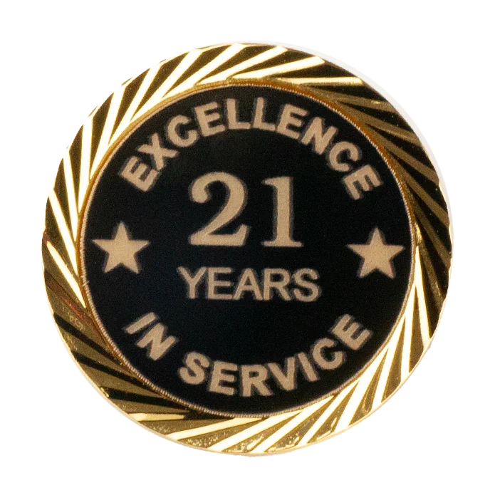 Excellence in Service Pin 1-60 years - awardshere.com