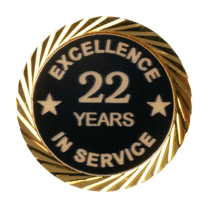 Excellence in Service Pin 1-60 years - awardshere.com