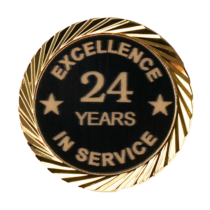 Excellence in Service Pin 1-60 years - awardshere.com