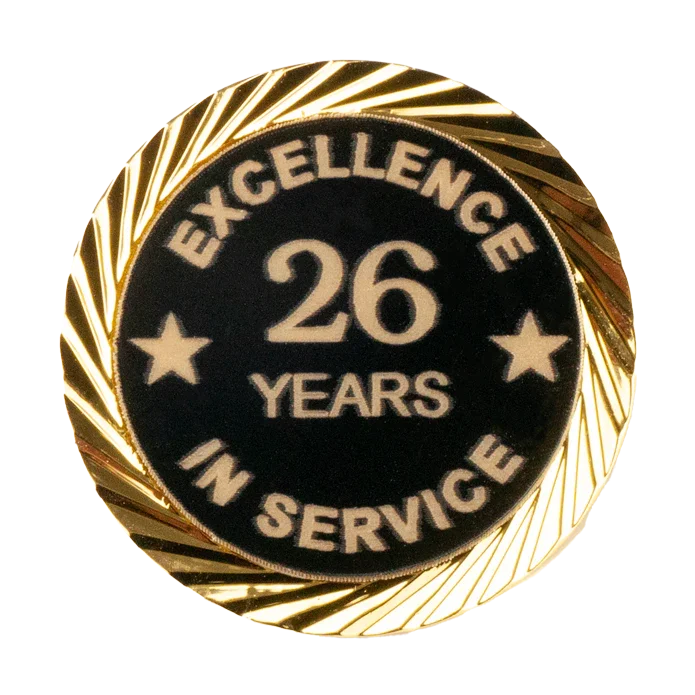 Excellence in Service Pin 1-60 years - awardshere.com
