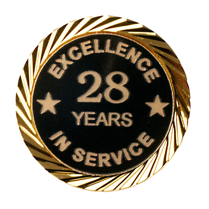 Excellence in Service Pin 1-60 years - awardshere.com