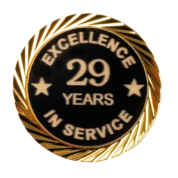Excellence in Service Pin 1-60 years - awardshere.com