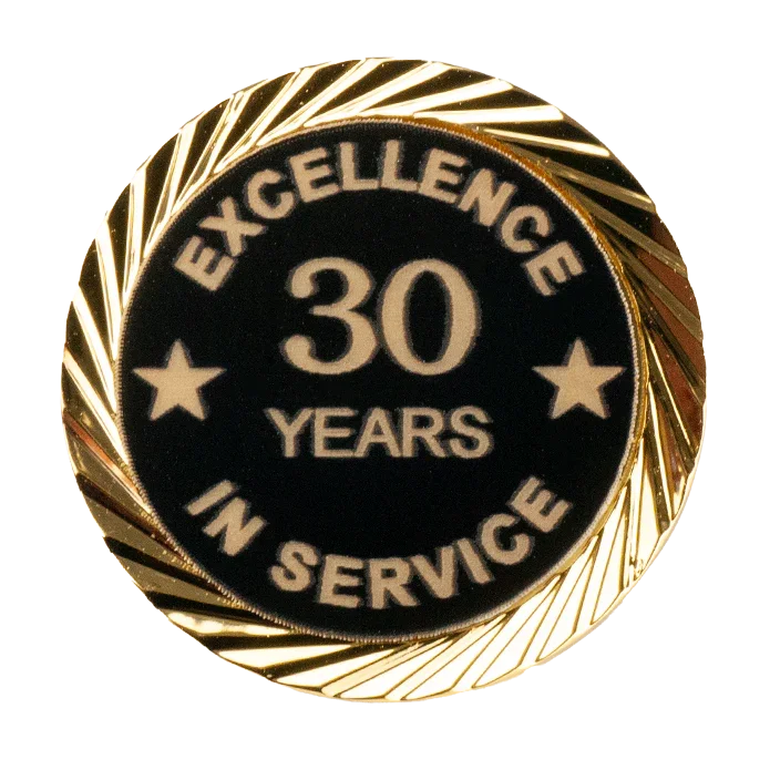 Excellence in Service Pin 1-60 years - awardshere.com