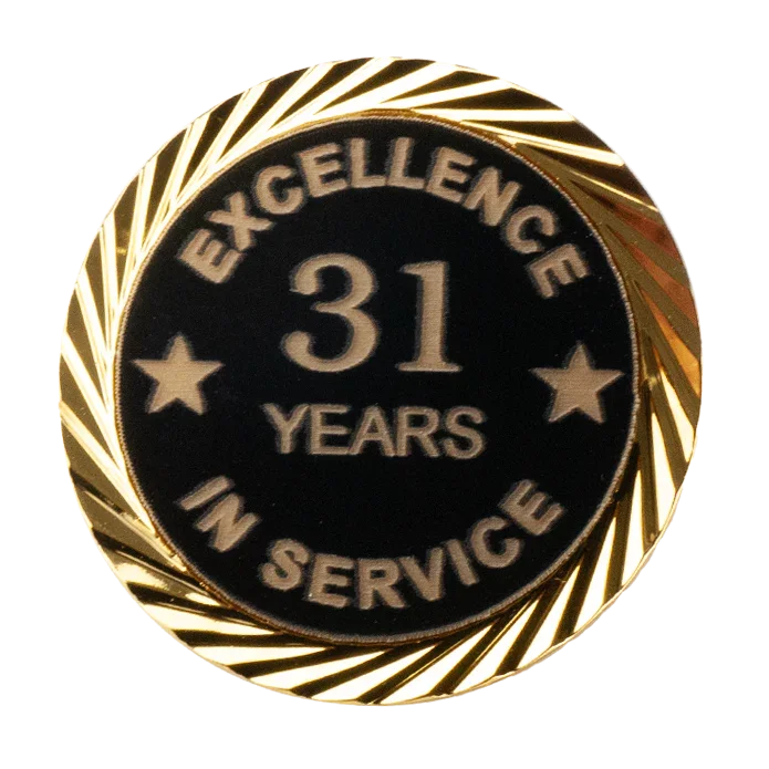 Excellence in Service Pin 1-60 years - awardshere.com