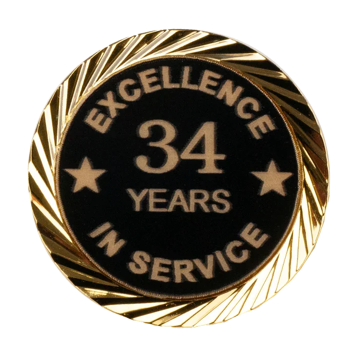 Excellence in Service Pin 1-60 years - awardshere.com