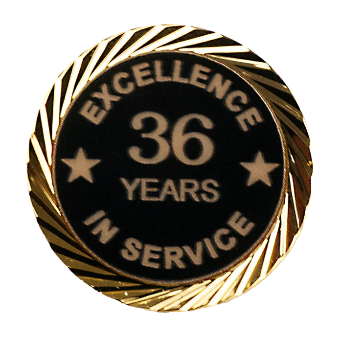 Excellence in Service Pin 1-60 years - awardshere.com