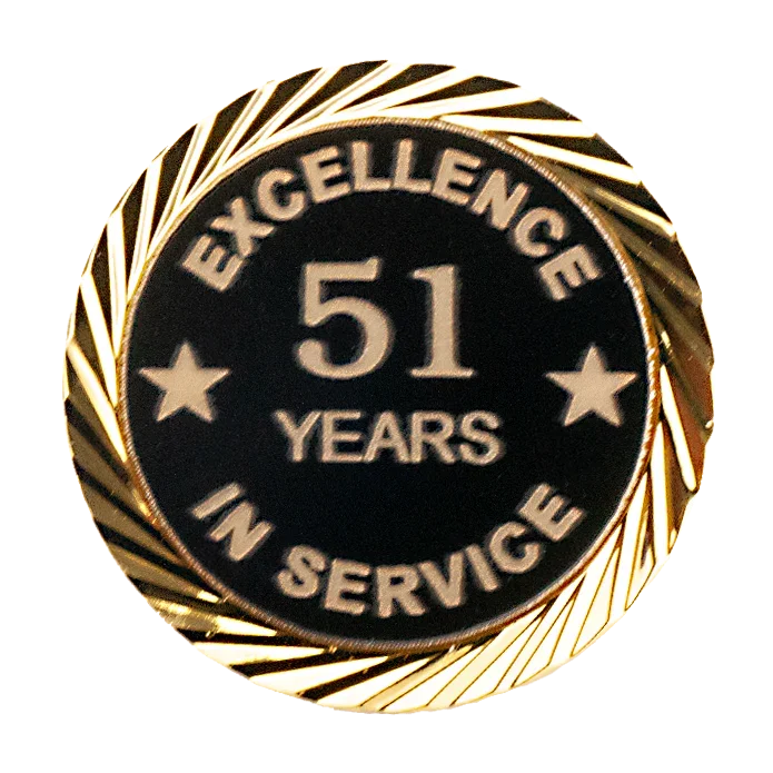 Excellence in Service Pin 1-60 years - awardshere.com