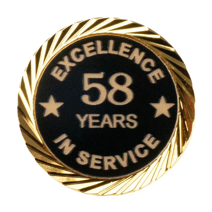 Excellence in Service Pin 1-60 years - awardshere.com