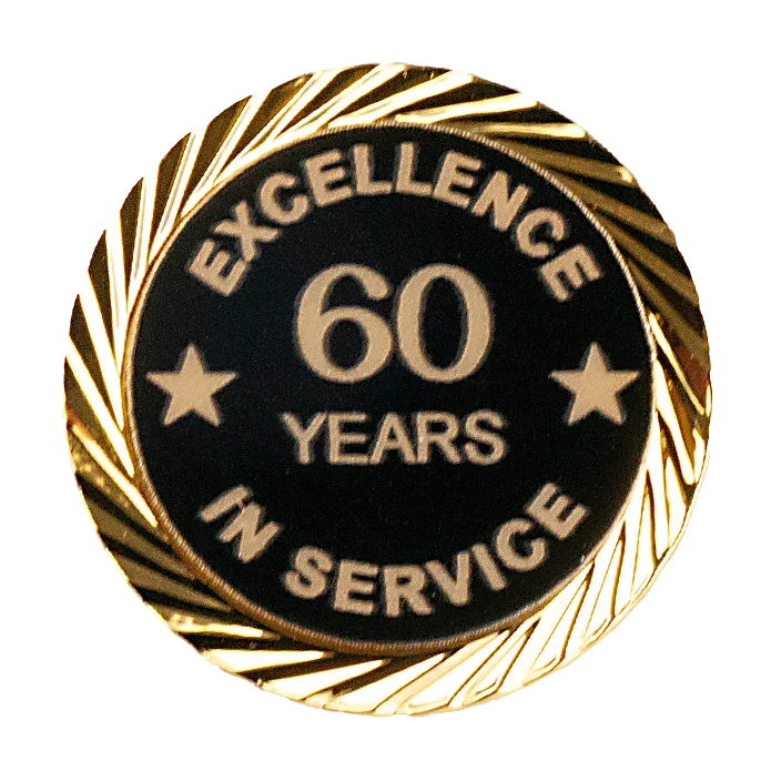 Excellence in Service Pin 1-60 years - awardshere.com