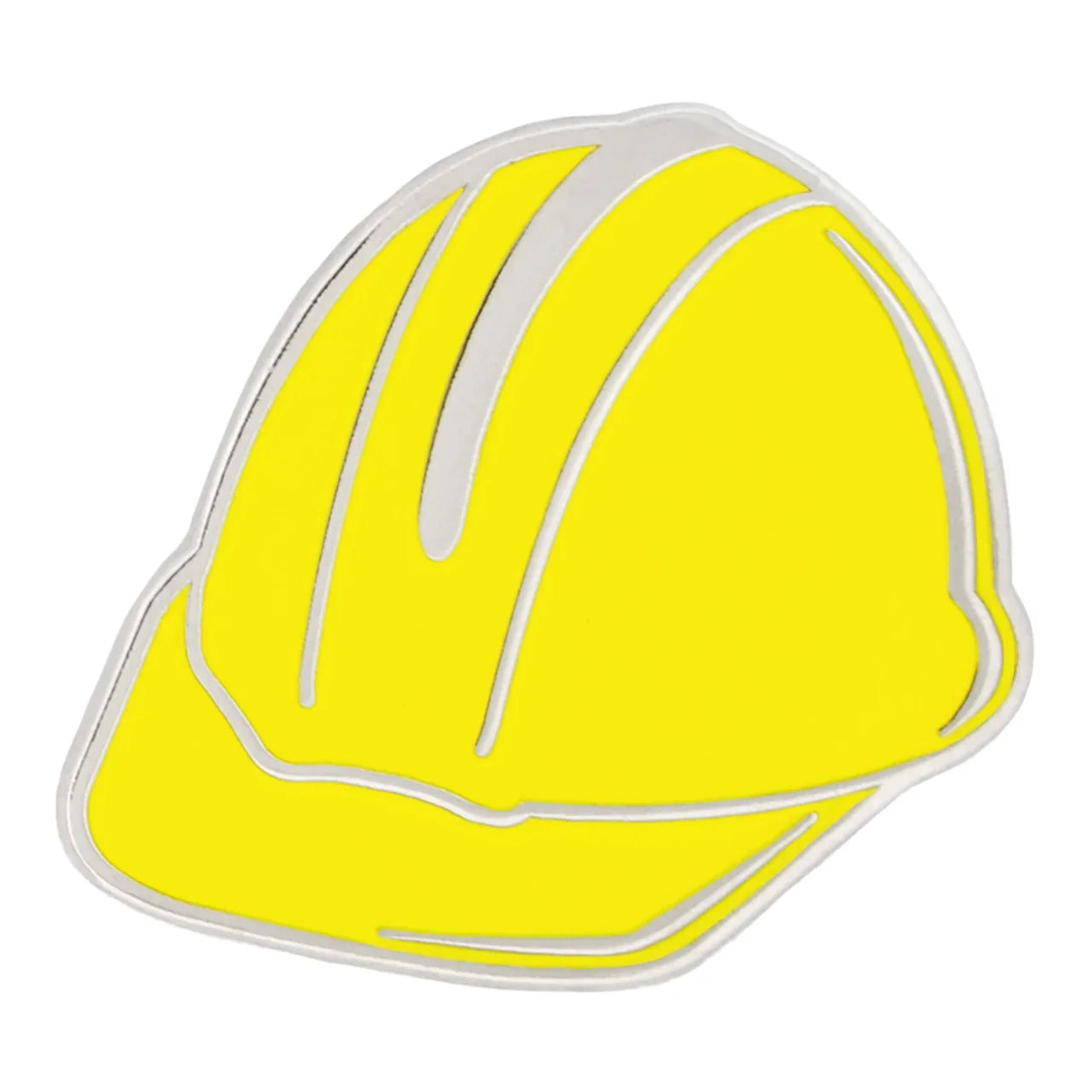 Yellow hard hat with a nickel plated finish and yellow enamel fill.