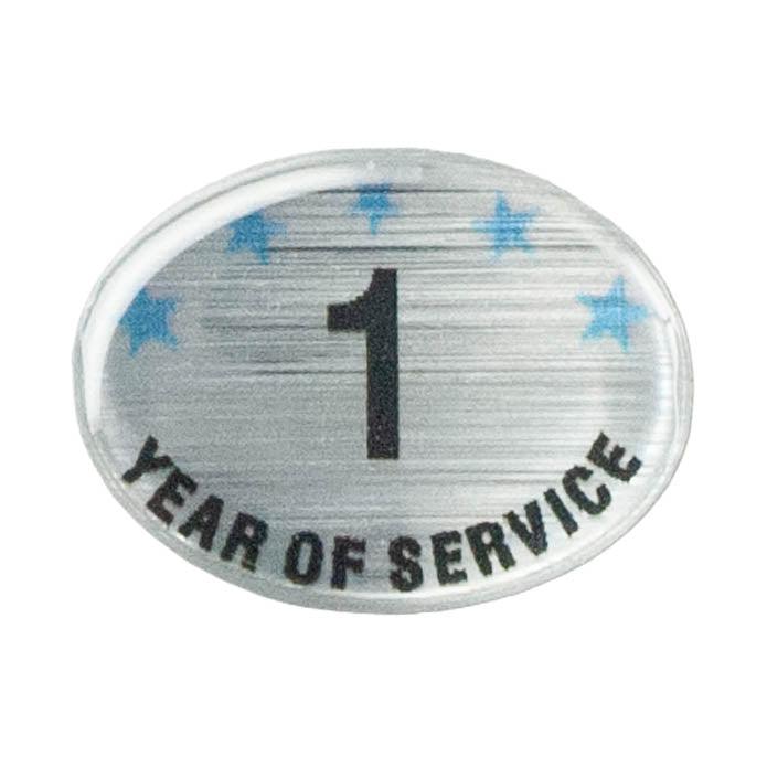 1 Year Self Adhesive Years of Service, Silver