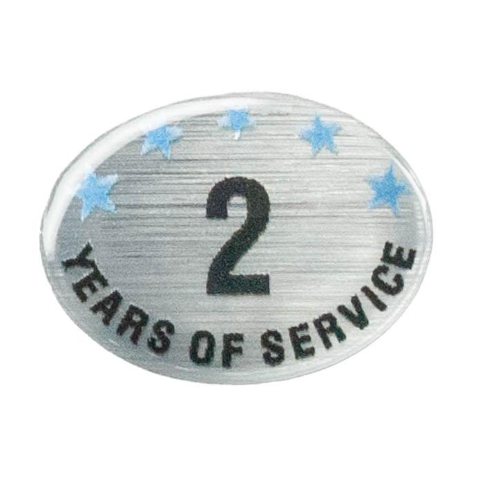 2 Years Self Adhesive Years of Service, Silver