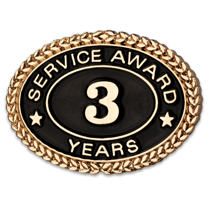3 Years Service Award Pin - Magnetic Back