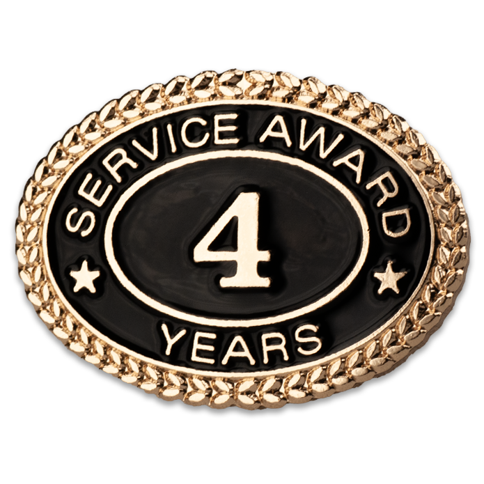4 Years Service Award Pin - Magnetic Back