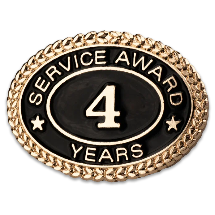 4 Years Service Award Pin - Magnetic Back - awardshere.com