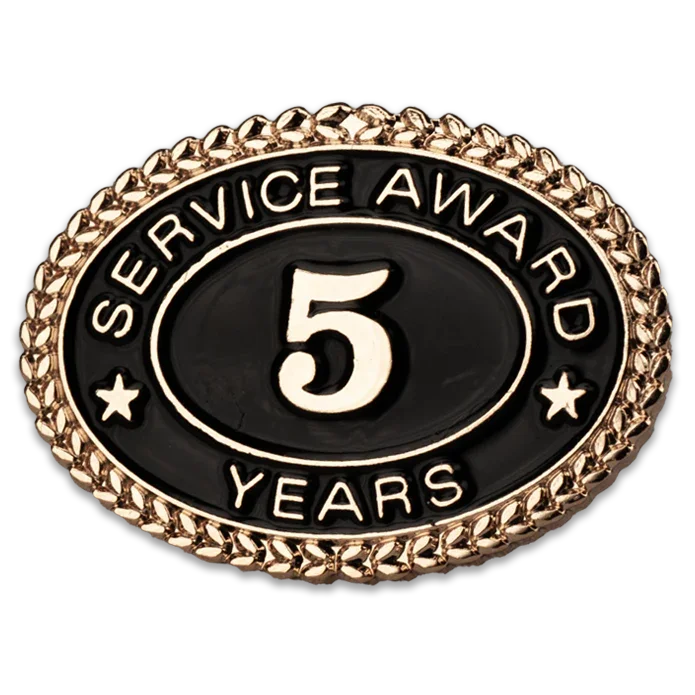 5 Years Service Award Pin - Magnetic Back - awardshere.com