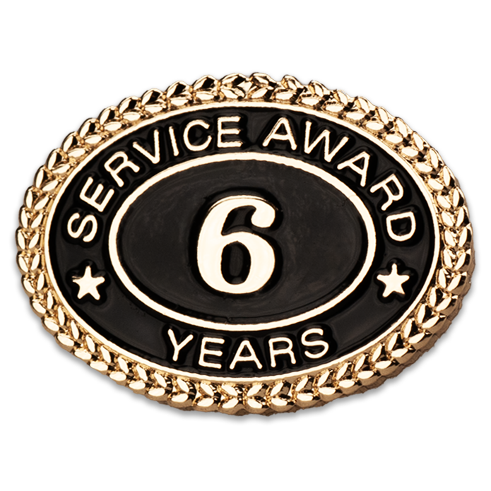 6 Years Service Award Pin - Magnetic Back
