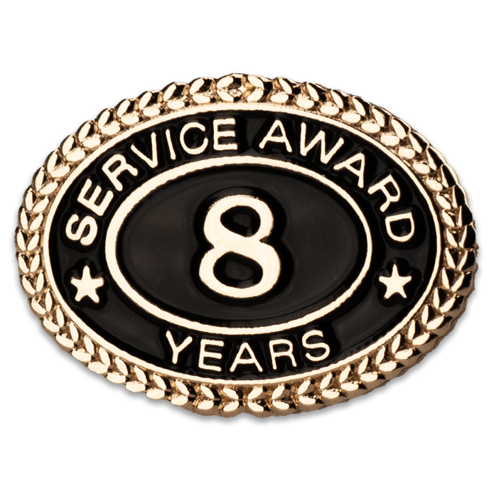 8 Years Service Award Pin - Magnetic Back