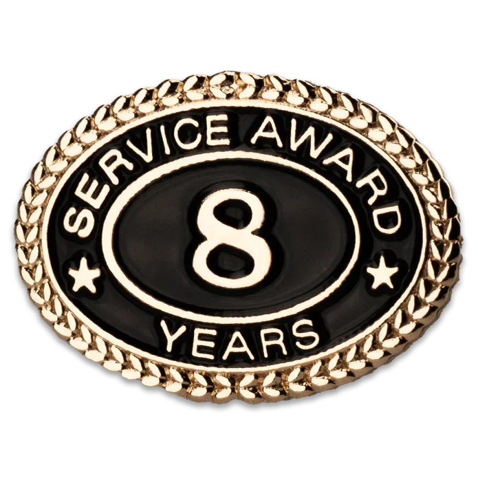 8 Years Service Award Pin - Magnetic Back - awardshere.com