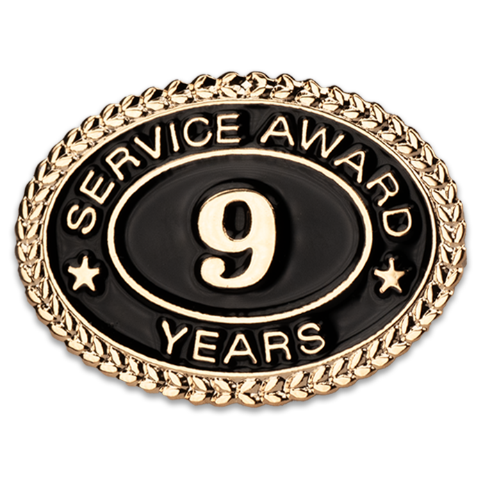 9 Years Service Award Pin - Magnetic Back
